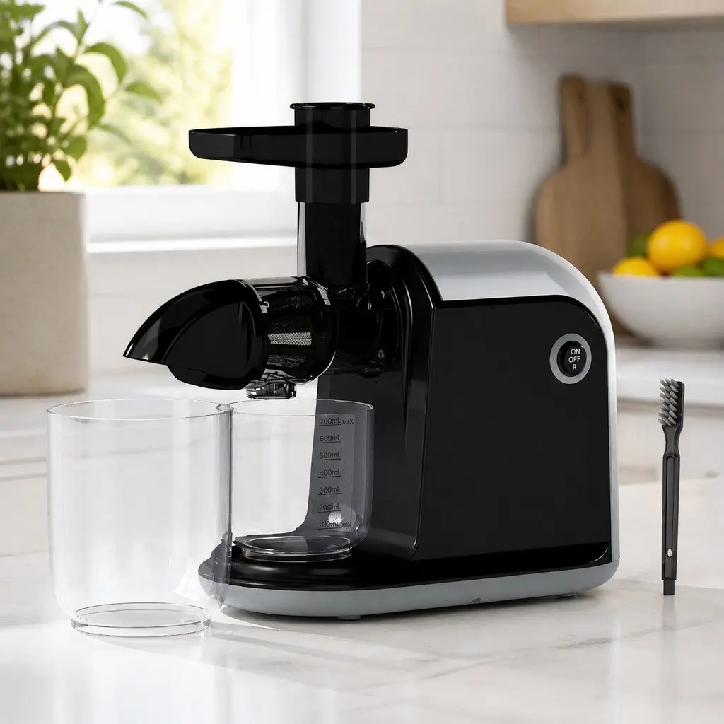 Cold Press Masticating Juicer 150W Silent Motor Nutrient-Rich Juice Extractor