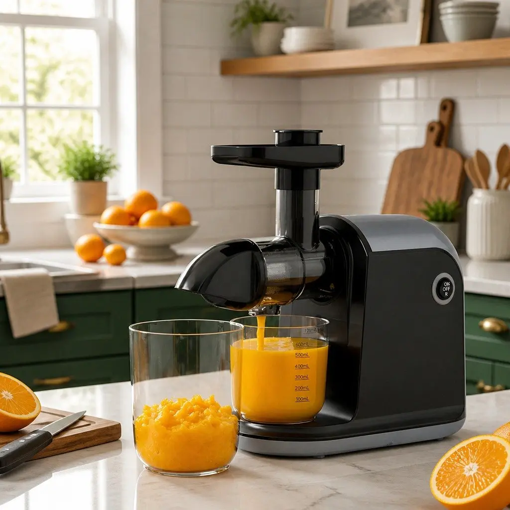 Cold Press Masticating Juicer 150W Silent Motor Nutrient-Rich Juice Extractor