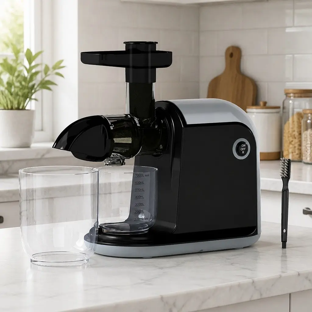 Cold Press Masticating Juicer 150W Silent Motor Nutrient-Rich Juice Extractor