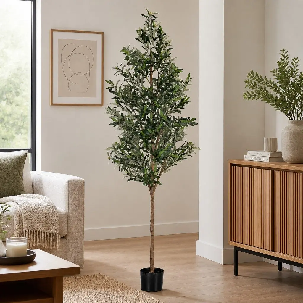 Artificial Olive Tree 210cm Lifelike Indoor Outdoor Decor UV Resistant Faux Plant