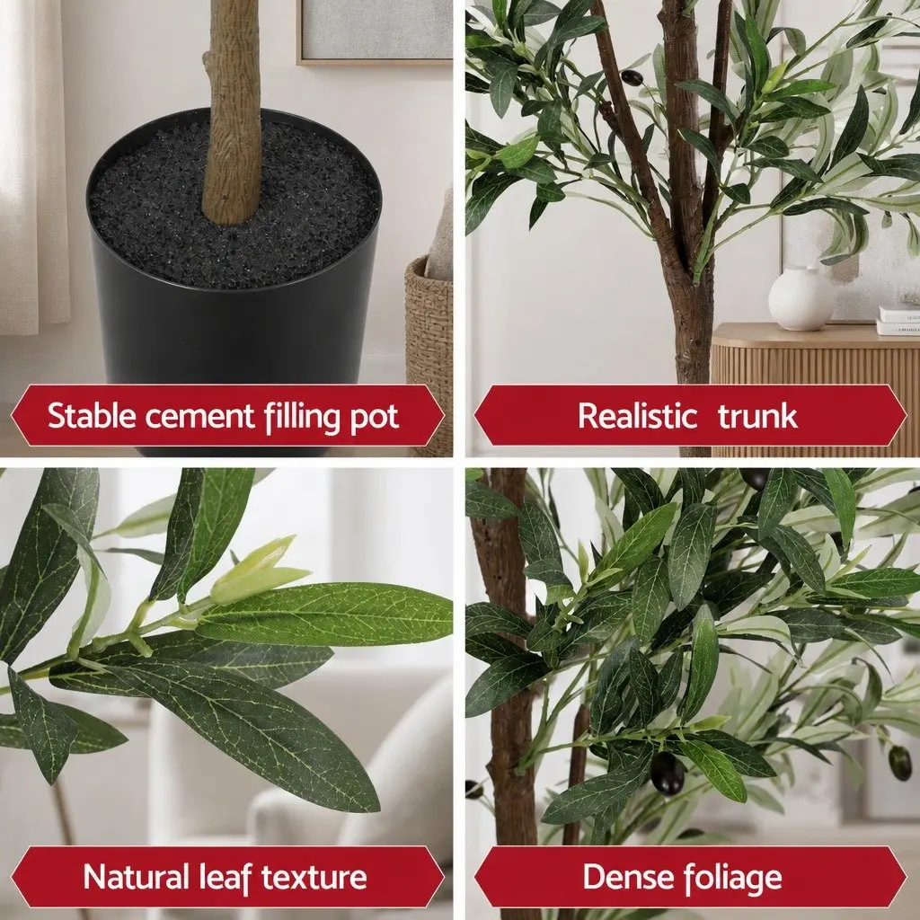 Artificial Olive Tree 210cm Lifelike Indoor Outdoor Decor UV Resistant Faux Plant