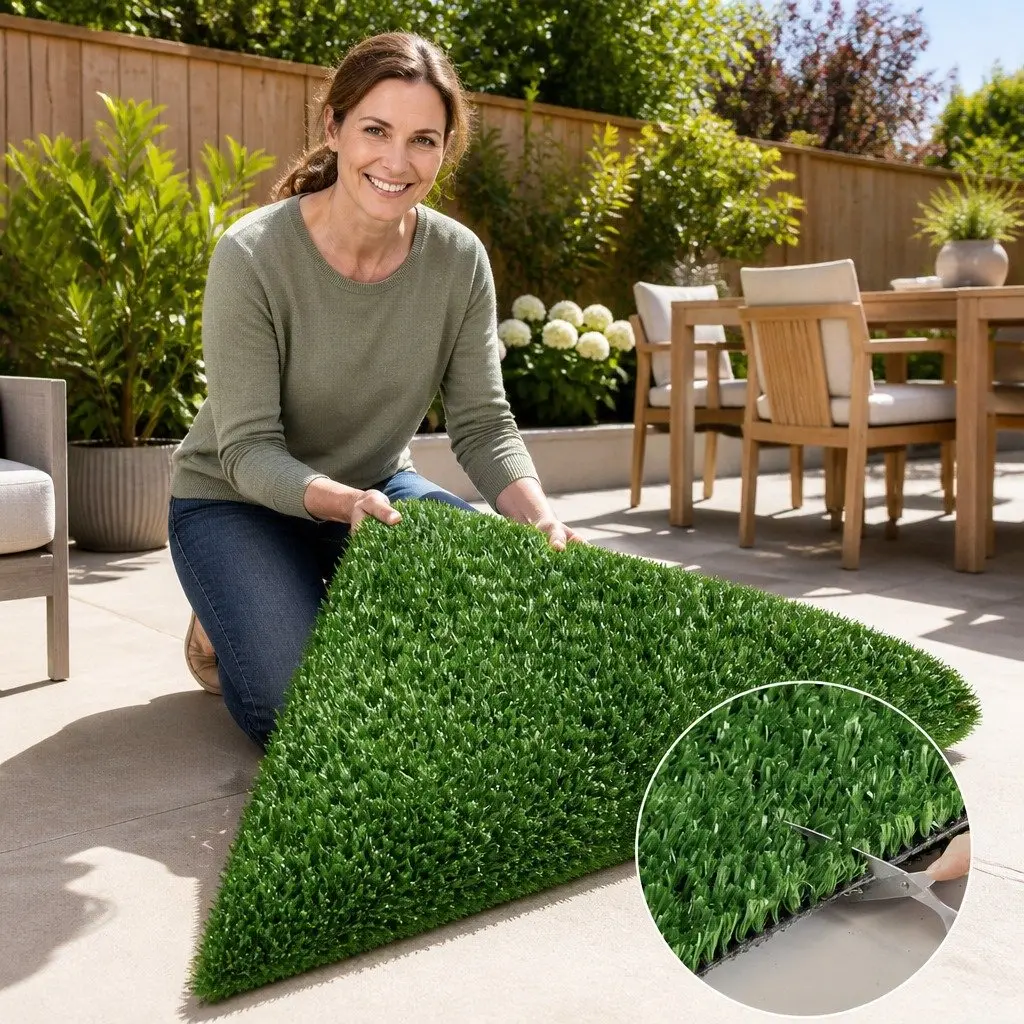 Synthetic Grass Turf Roll 1m x 20m Olive Green 17mm Durable Low Maintenance for Lawns Patios Balconies and Pool Areas
