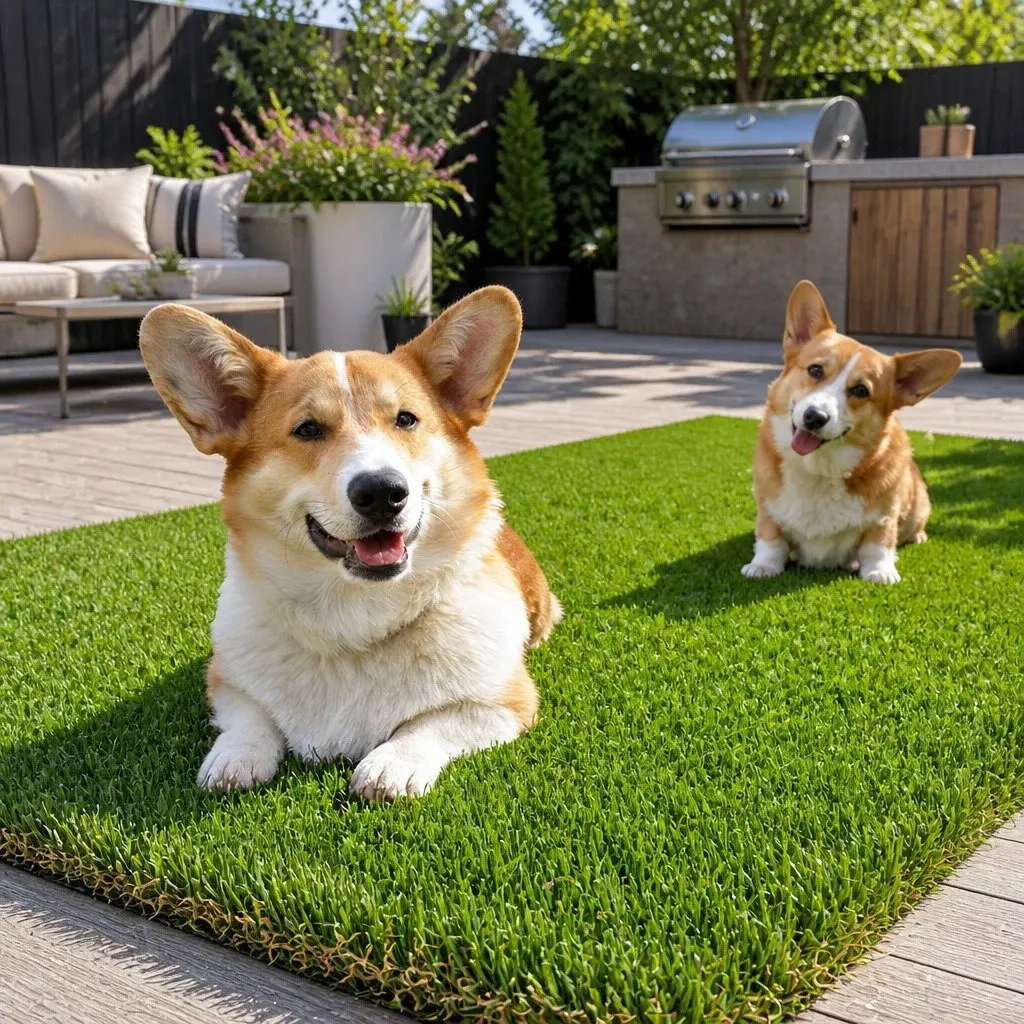 Artificial Grass 40mm Pile Height 2m x 5m Durable Synthetic Turf for Backyard Green Lawn