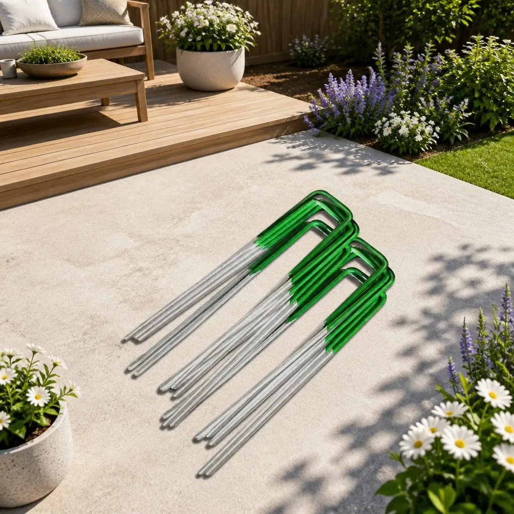 Synthetic Grass Pins 150mm Galvanized Steel U-Shape Turf Pegs for Artificial Grass and Landscaping