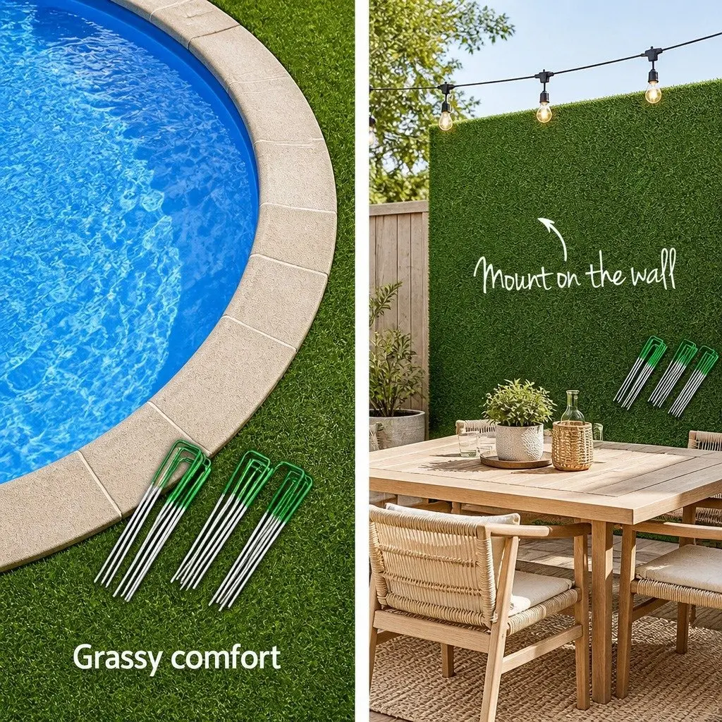 Synthetic Grass Pins 50pcs U-Shape Pegs Galvanized Steel for Artificial Turf Lawn Garden Weed Mat
