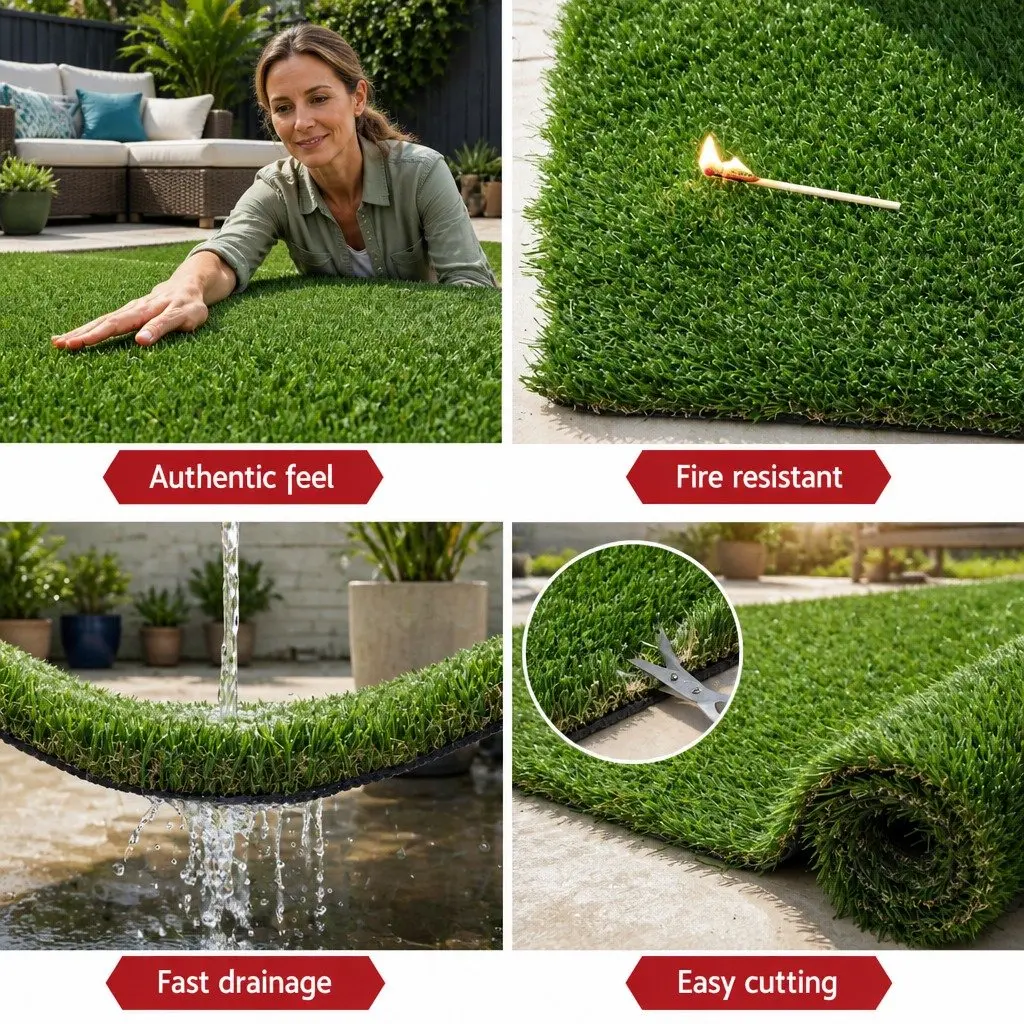Artificial Grass 30mm Pile Height 2m x 5m Synthetic Turf Green