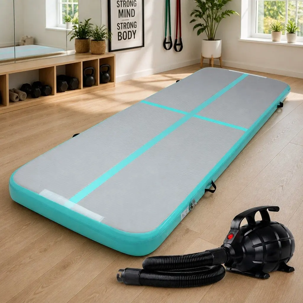 Air Track Mat 3M Inflatable Gymnastics Tumbling Exercise Mat with Electric Pump