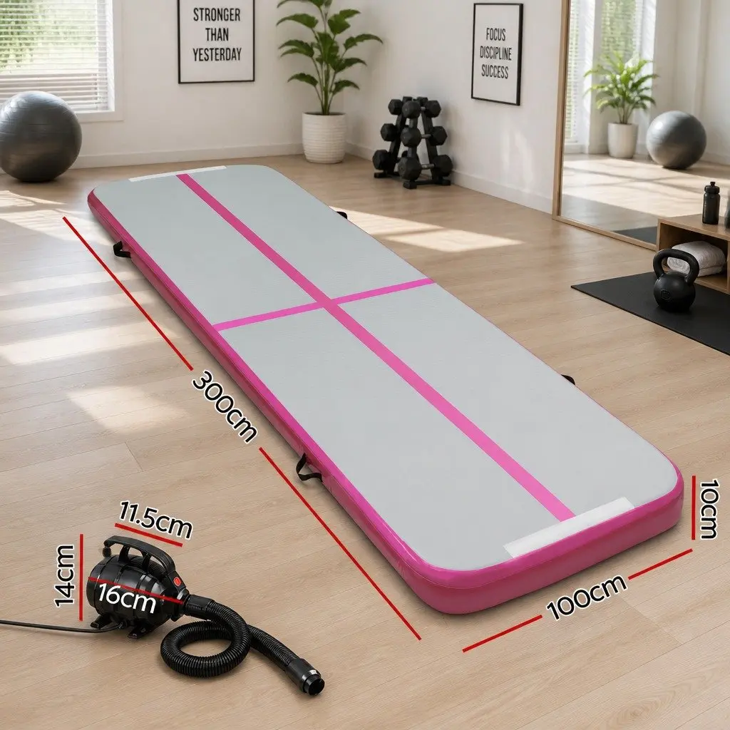 Inflatable Air Track Mat 3M Gymnastics Tumbling Training Exercise Yoga Fitness