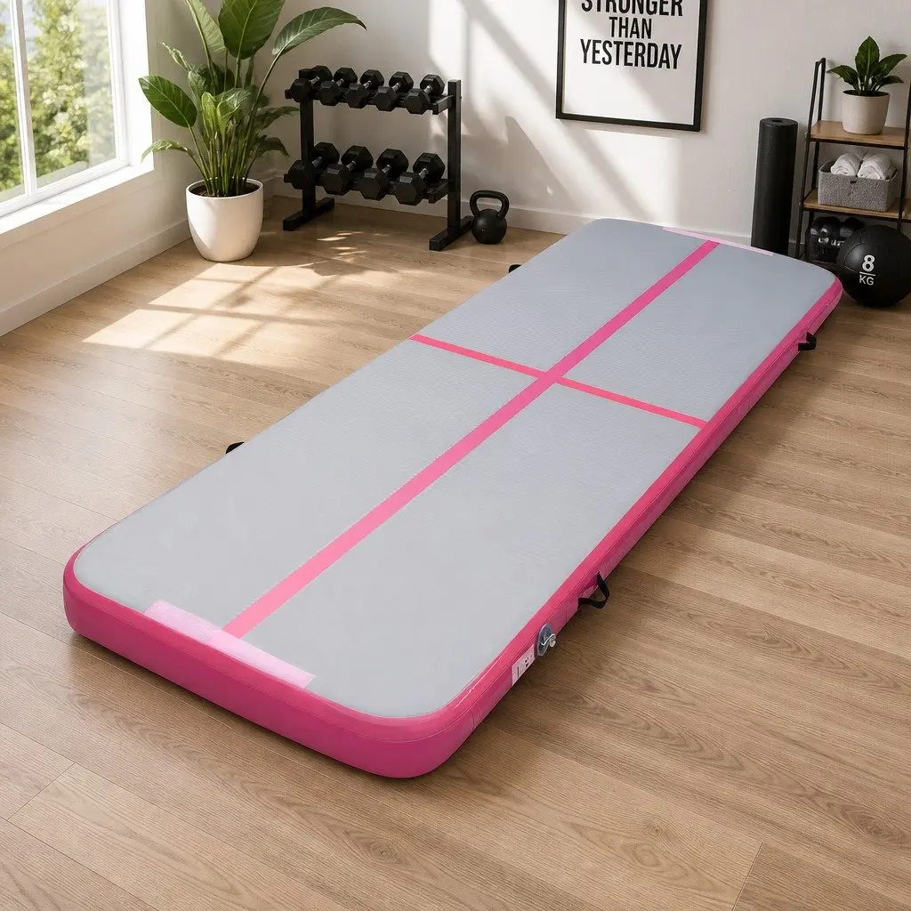 Air Track Mat 3m Inflatable Cushioned Surface for Gymnastics Tumbling Cheerleading Yoga Exercise