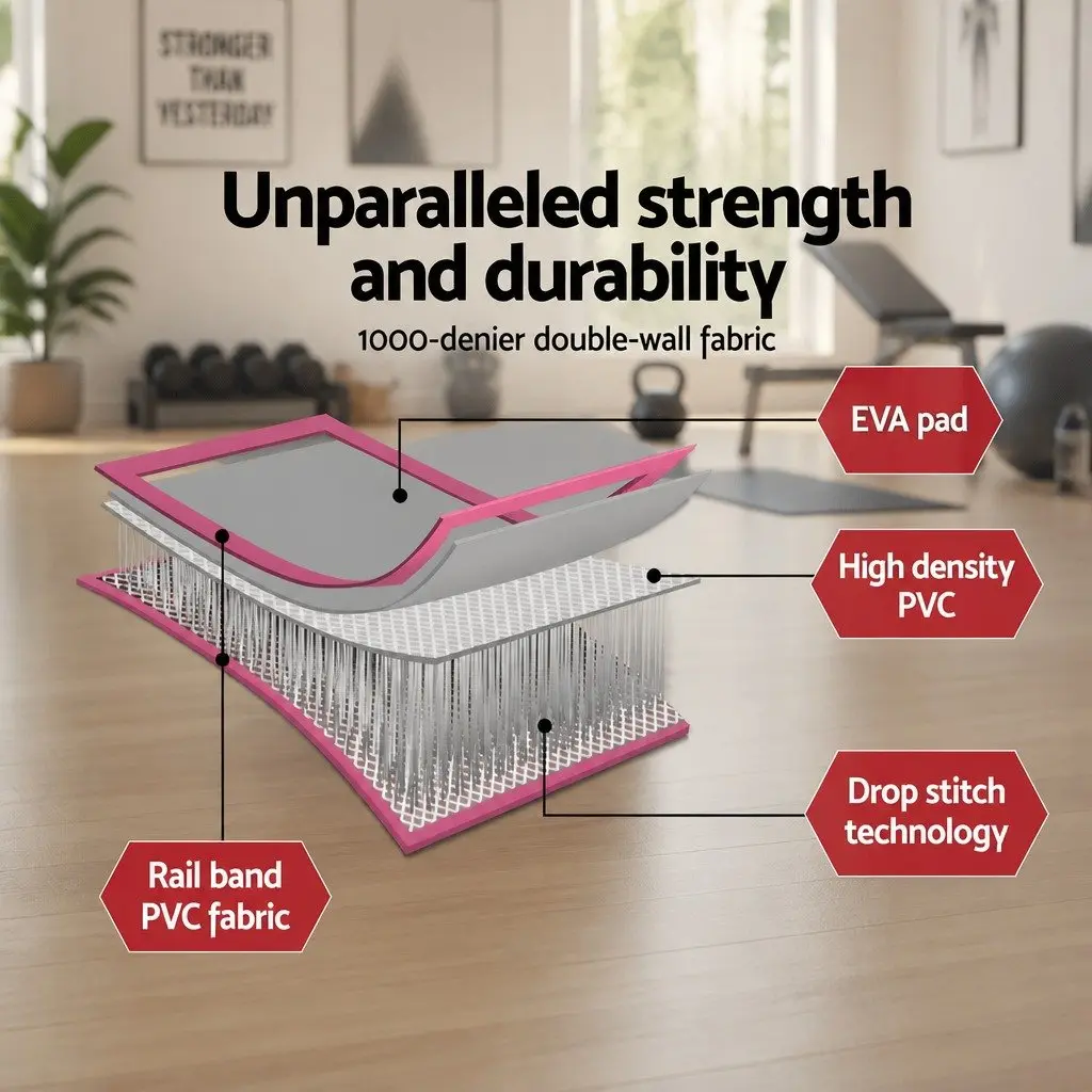 Air Track Mat 3m Inflatable Cushioned Surface for Gymnastics Tumbling Cheerleading Yoga Exercise