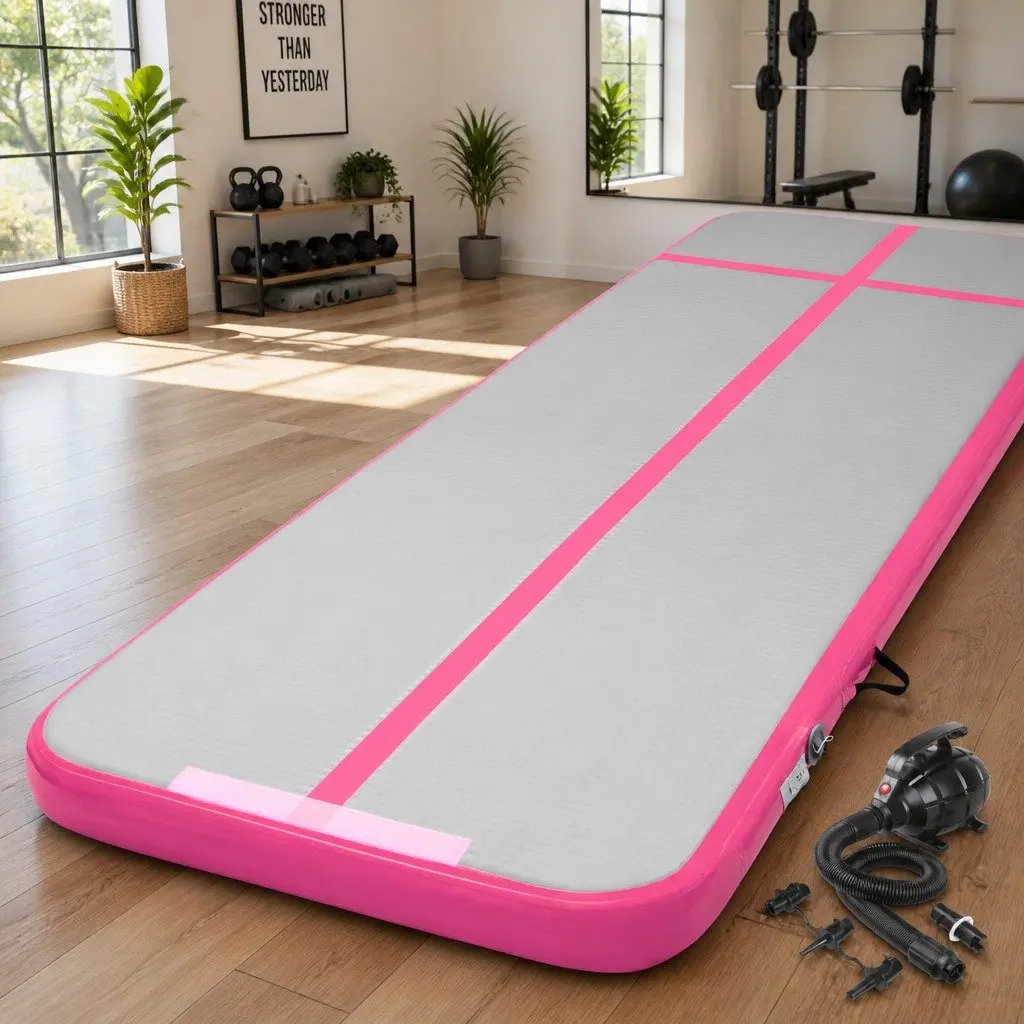 Inflatable Air Track Tumbling Mat 4M Cushioned Surface for Gymnastics Cheerleading Yoga