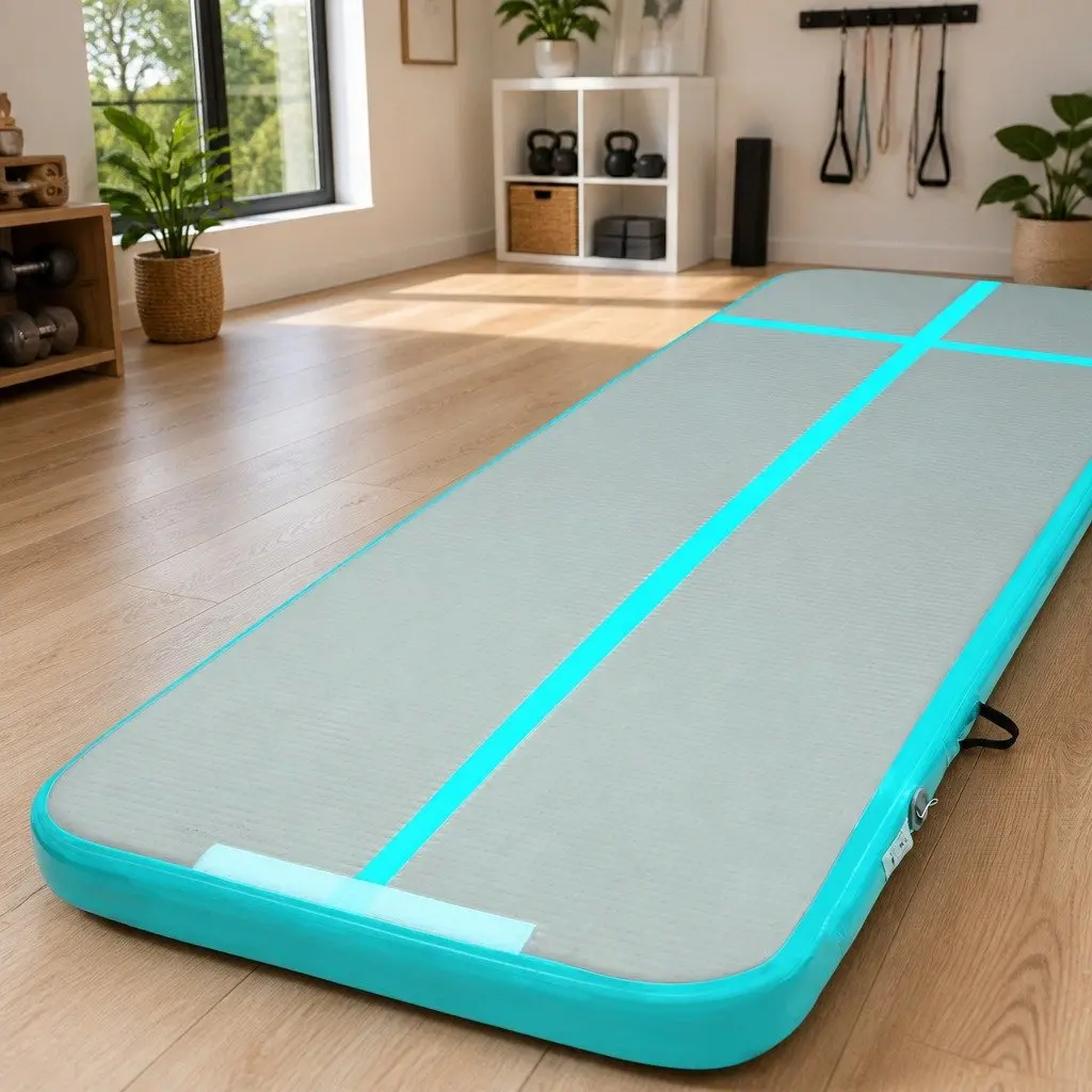 Air Track Mat 4M Inflatable Gymnastics Tumbling Floor Anti-Slip Surface for Home Fitness Yoga