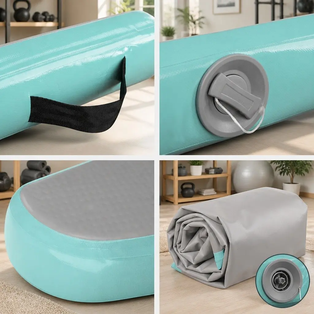 Air Track Mat 4M Inflatable Gymnastics Tumbling Floor Anti-Slip Surface for Home Fitness Yoga