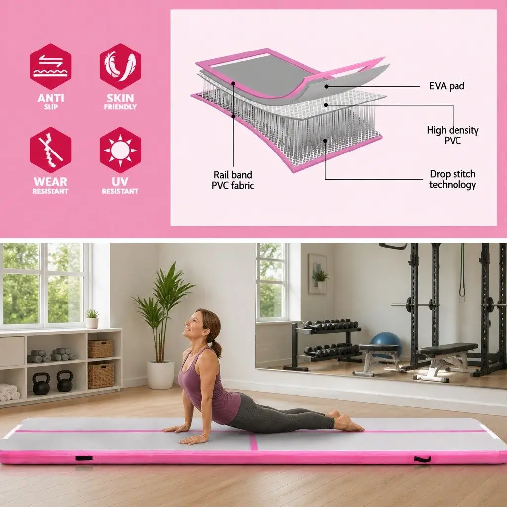 Air Track Gymnastics Mat 4M Inflatable Cushioned Training Pad