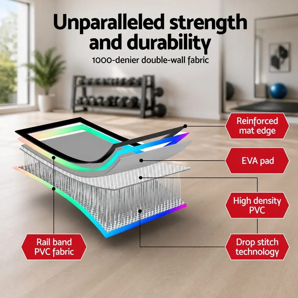 Air Track Mat 6M Inflatable Gymnastics Tumbling Training Exercise Anti-slip Surface