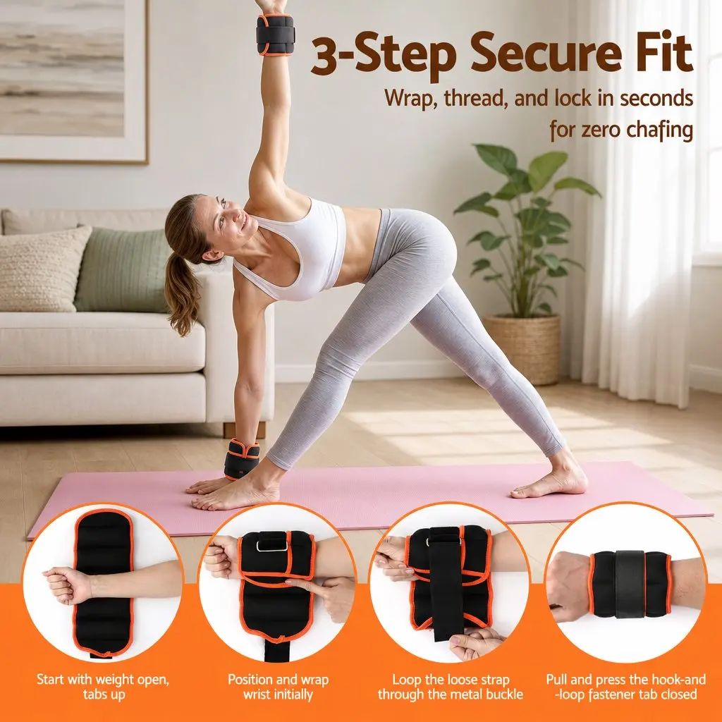 Adjustable Ankle Weights 1 Pair Removable Sandbags Customizable Resistance Home Gym
