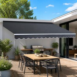 Stylish Manual Retractable Awning for Gardens 5m x 3m