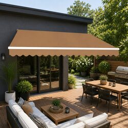 Retractable Folding Arm Awning Motorised Remote Control Sunshade Patio Garden