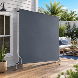 Retractable Outdoor Blinds Awning 1.5m x 2.5m Roll Down Window Shade Canopy Grey