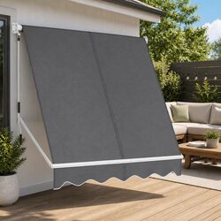Retractable Pivot Arm Window Awning Outdoor Blinds Shade 2.1X2.1M Grey
