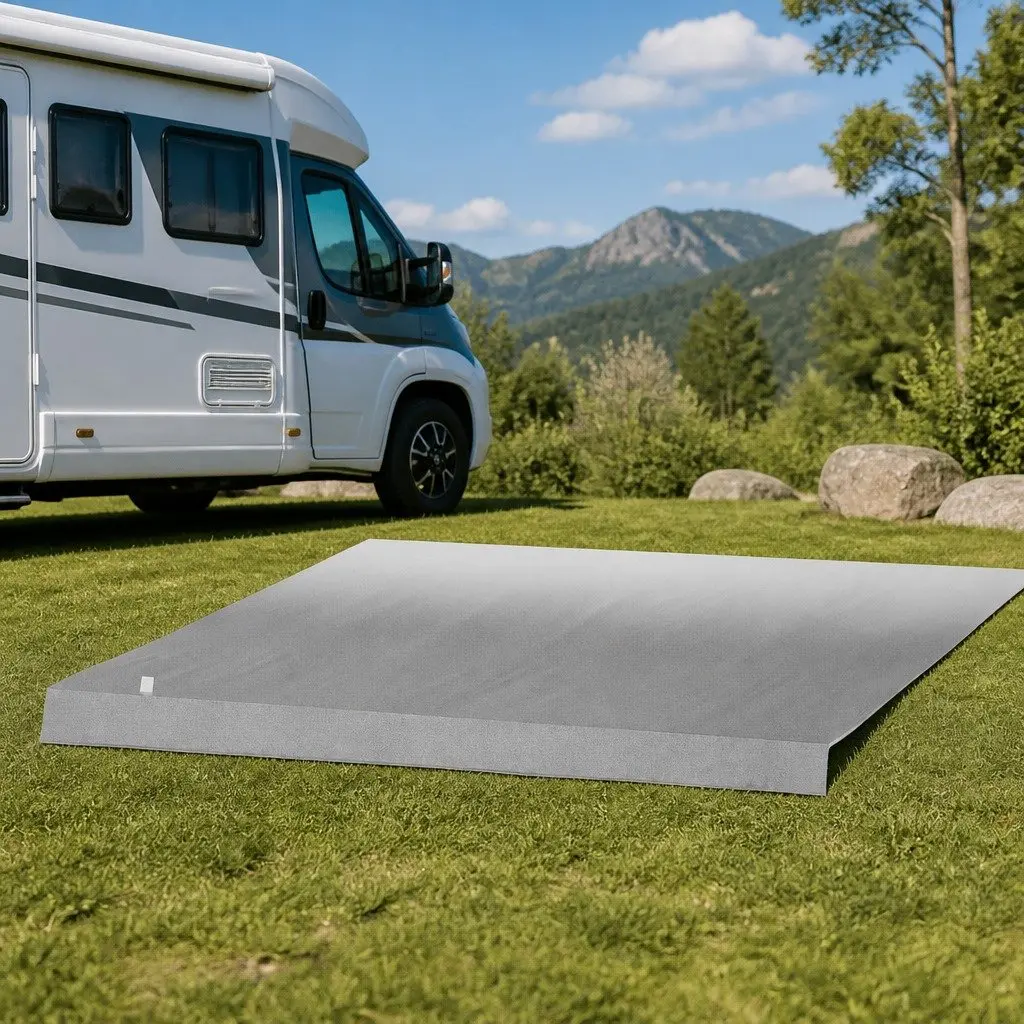 Caravan Awning Replacement Fabric 3.65M x 2.42M Grey Roll Out Weather Protection