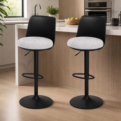 Enhance Your Kitchen with Stylish Black Bar Stools Set of 2