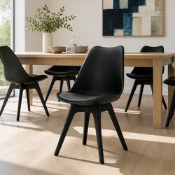 Enhance Your Space with 4 Modern Black Dining Chairs