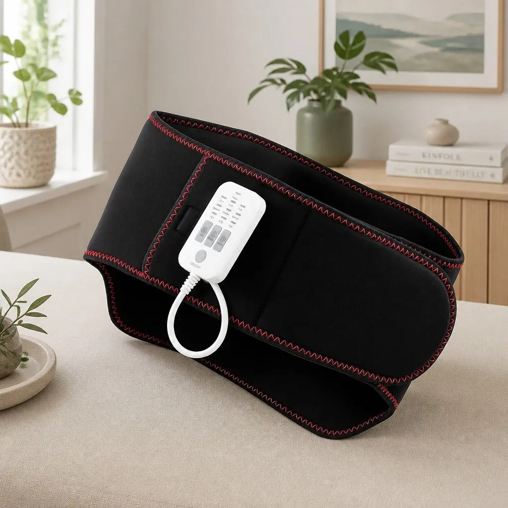 Lumbar Support Belt 124cm Adjustable Airbag Traction Heat Vibration Massage Relief