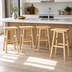 Enhance Your Kitchen with These Natural Bar Stools Set of 4