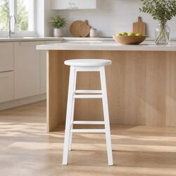 Enhance Your Space with White Wooden Bar Stools Set of 2