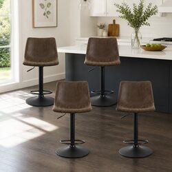 Enhance Your Space with Vintage Brown Swivel Bar Stools