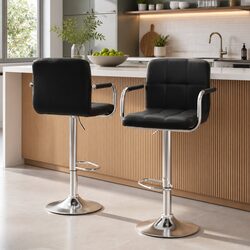 Stylish Bar Stools with Armrest for Chic Interiors – 2 Pack