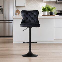 Enhance Your Space with Adjustable Black Bar Stools Set of 4