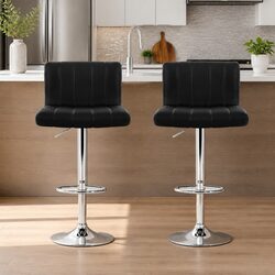 Stylish Black Faux Leather Bar Stools Set of 2 for Your Space