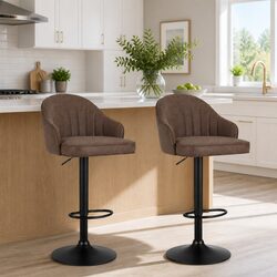 Elevate Your Space with 2 Stylish Swivel Bar Stools