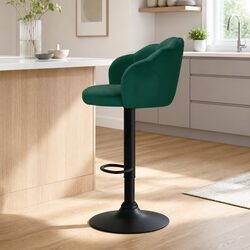 Stylish Green Velvet Bar Stools - Comfortable and Versatile