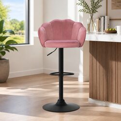 Enhance Your Space with Pink Velvet Bar Stools - Set of 4