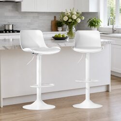 Enhance Your Space with White Swivel Bar Stools - Set of 2