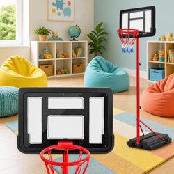 Kids Basketball Hoop Stand System Adjustable 1.15m to 1.6m Portable Play