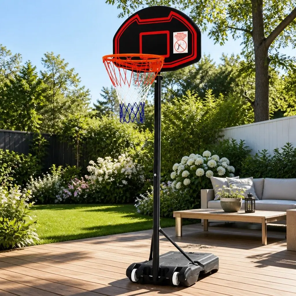 Basketball Hoop Stand System Adjustable 1.6M to 2.1M Portable for Kids Youth Outdoor