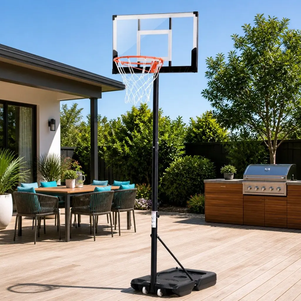 Basketball Hoop Stand Portable Height Adjustable 1.1m to 3.05m Wheeled Base