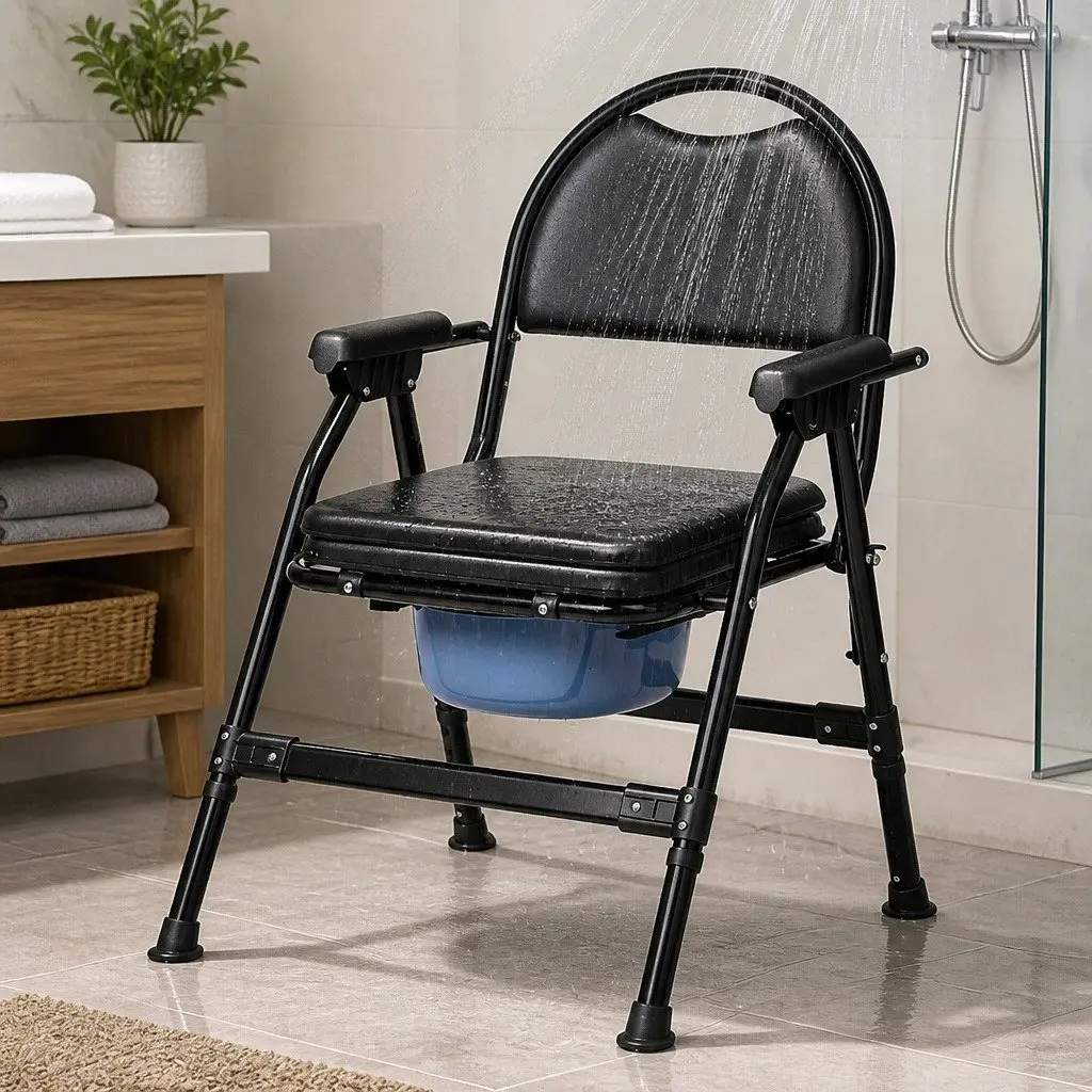 Shower Toilet Commode Chair Bedside Seat Elderly Pregnant Disability Aid