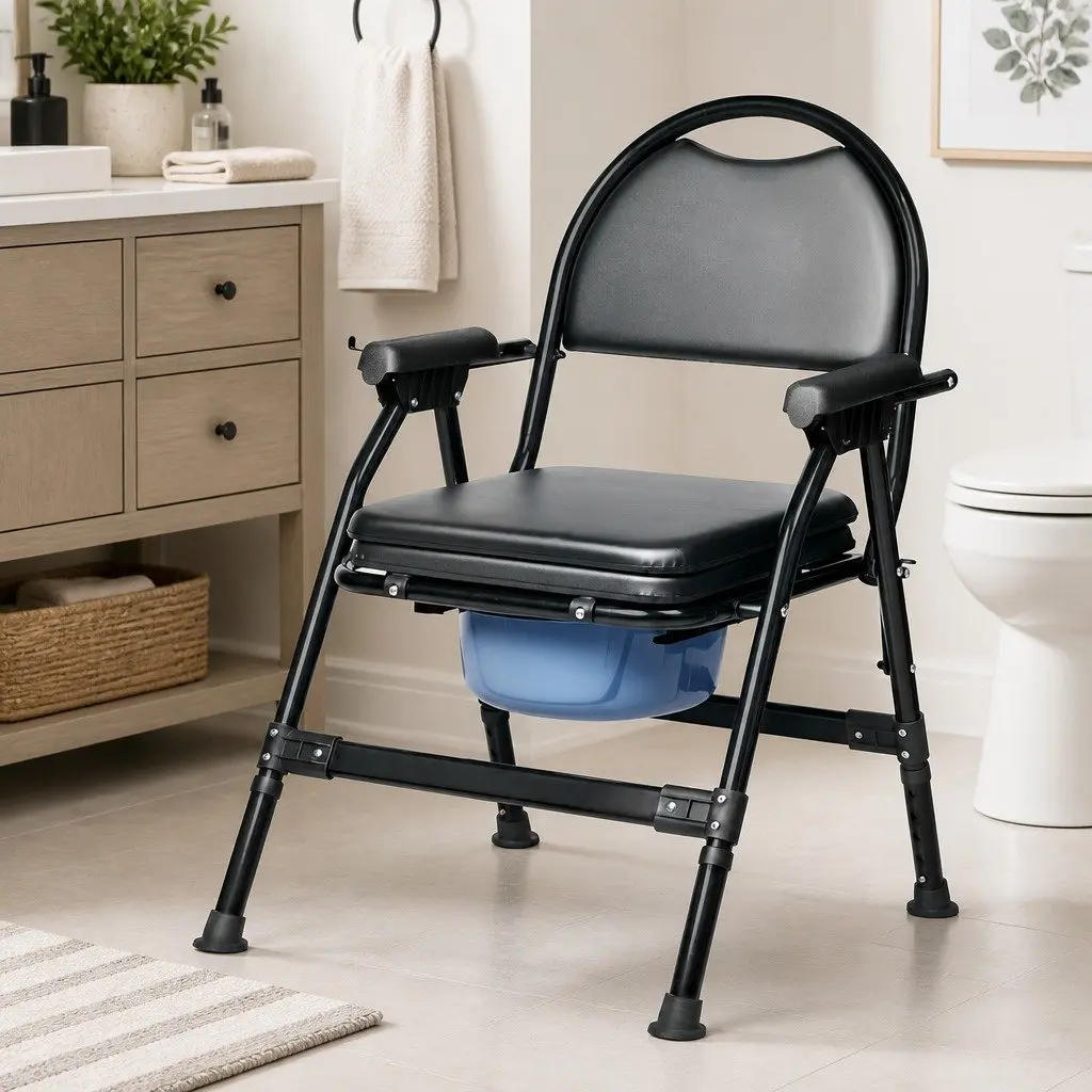 Shower Toilet Commode Chair Bedside Seat Elderly Pregnant Disability Aid