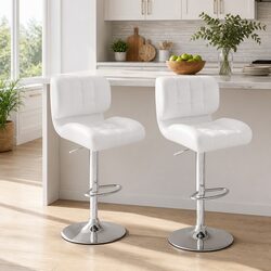 Enhance Your Space with Stylish White Bar Stools Set of 2