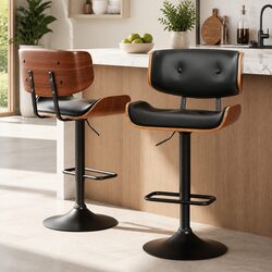Stylish Bar Stools 2x with Swivel and Gas Lift for Comfort