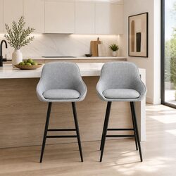 Elevate Your Kitchen with These Grey Bar Stools Set