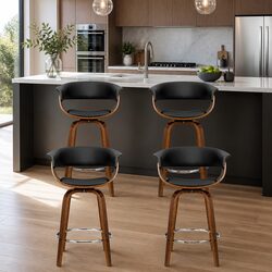 Stylish Black Swivel Bar Stools Set of 4 for Modern Spaces