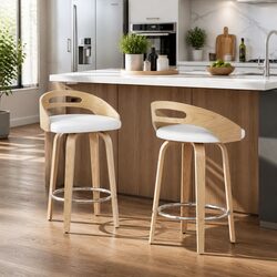 Modern Design Bar Stools for Your Dining Area White Set of 2