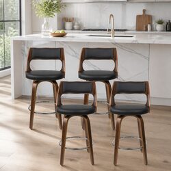 Elevate Your Home with Black Faux Leather Bar Stools