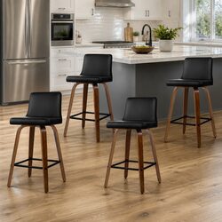 Swivel Bar Stools Set of 4 with Comfortable Padding